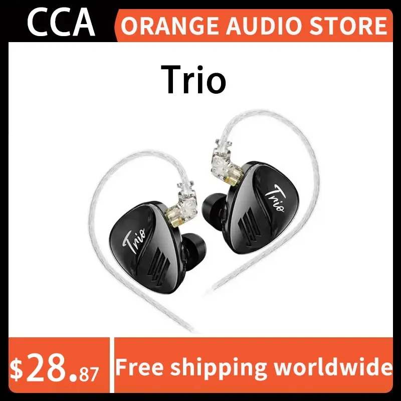 

CCA Trio Hybrid IEM Hifi Earphones 3DD Wired Headphone With Removable Cable Monitor Headset Switch Adjustment Earphone