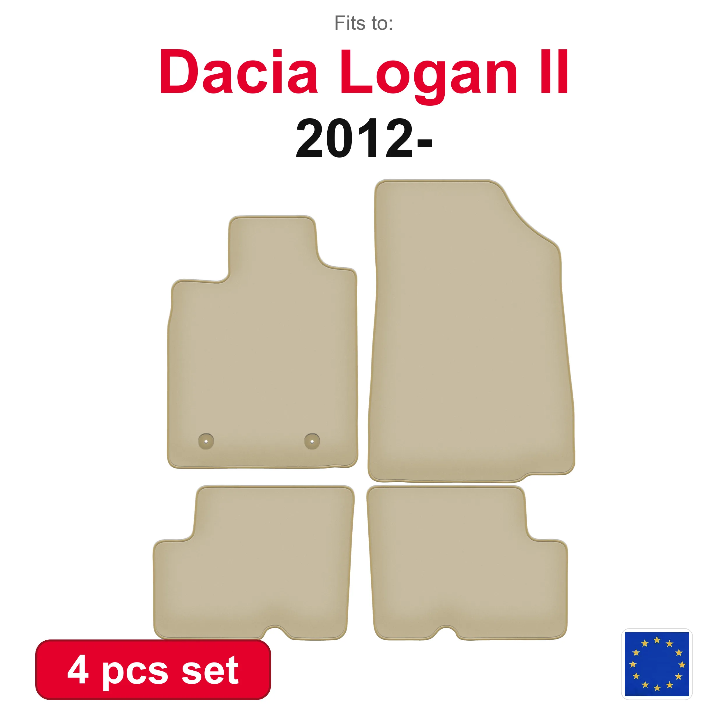 PREMIUM für Dacia Duster 2WD SUV (2010-2018) Velours-Autofußmatten-Set