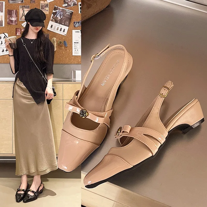 

Spring 2026 Camellia Height Increase Shallow Mouth Air Sandals Versatile Butterfly Knot Women's Fragrance Fashion Trend