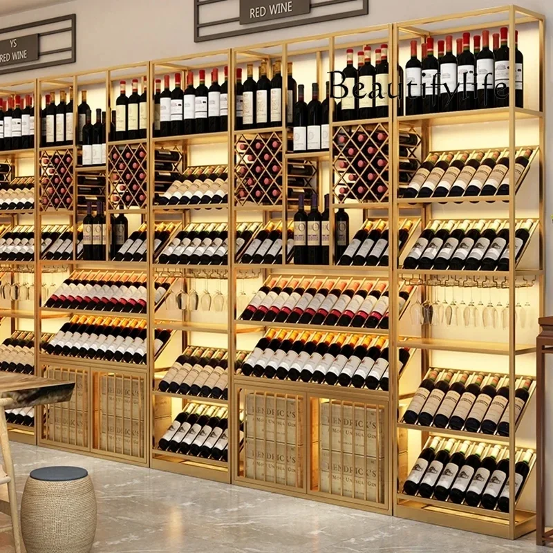 Q تخزين حامل النبيذ الفاخر الحد الأدنى رجل عرض غرفة المعيشة زجاجة حامل زجاجة تخزين الرف Botellero فينو بار الأثاث #1