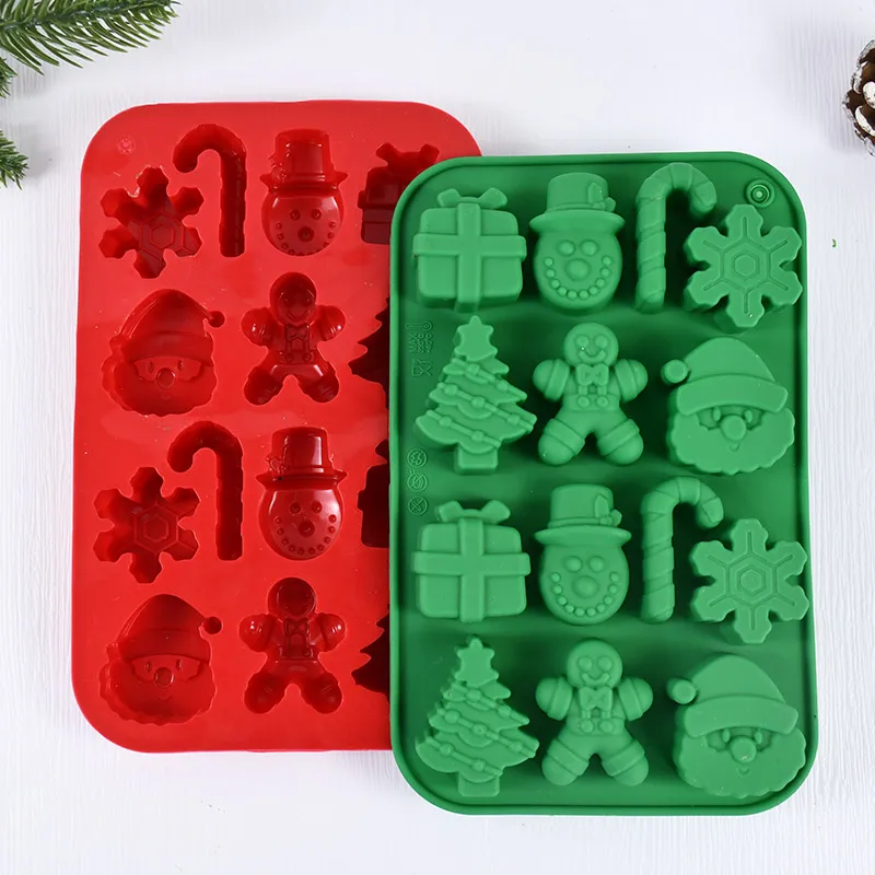 

Christmas Gift Tree Gingerbread Man Candy Santa Claus DIY Chocolate Fondant Cake Mould Handmade Dessert Baking Tools Accessories
