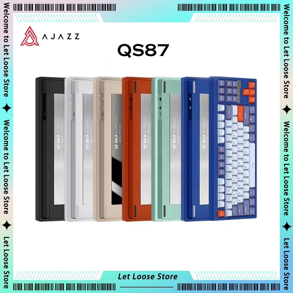 AJAZZ QS87 87 Keys Mechanical Keyboard Bluetooth Wireless Three-Mode Low Delay Gaming Keyboard Customize Game Accessories