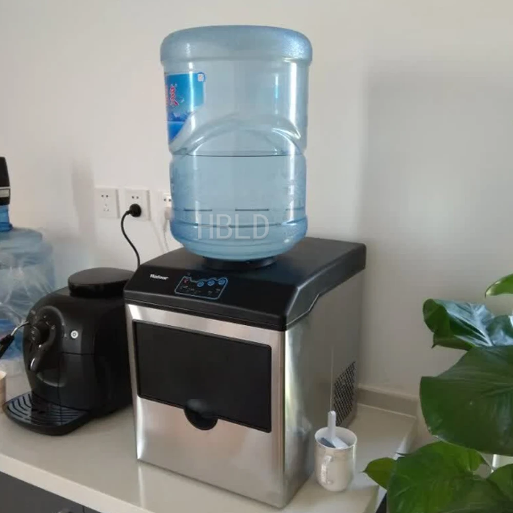 HBLD Fast Cube Ice Maker Portable Desktop Bullet Ice Maker for Home Use Compact Electric Ice Maker Machine with Transparent Rese