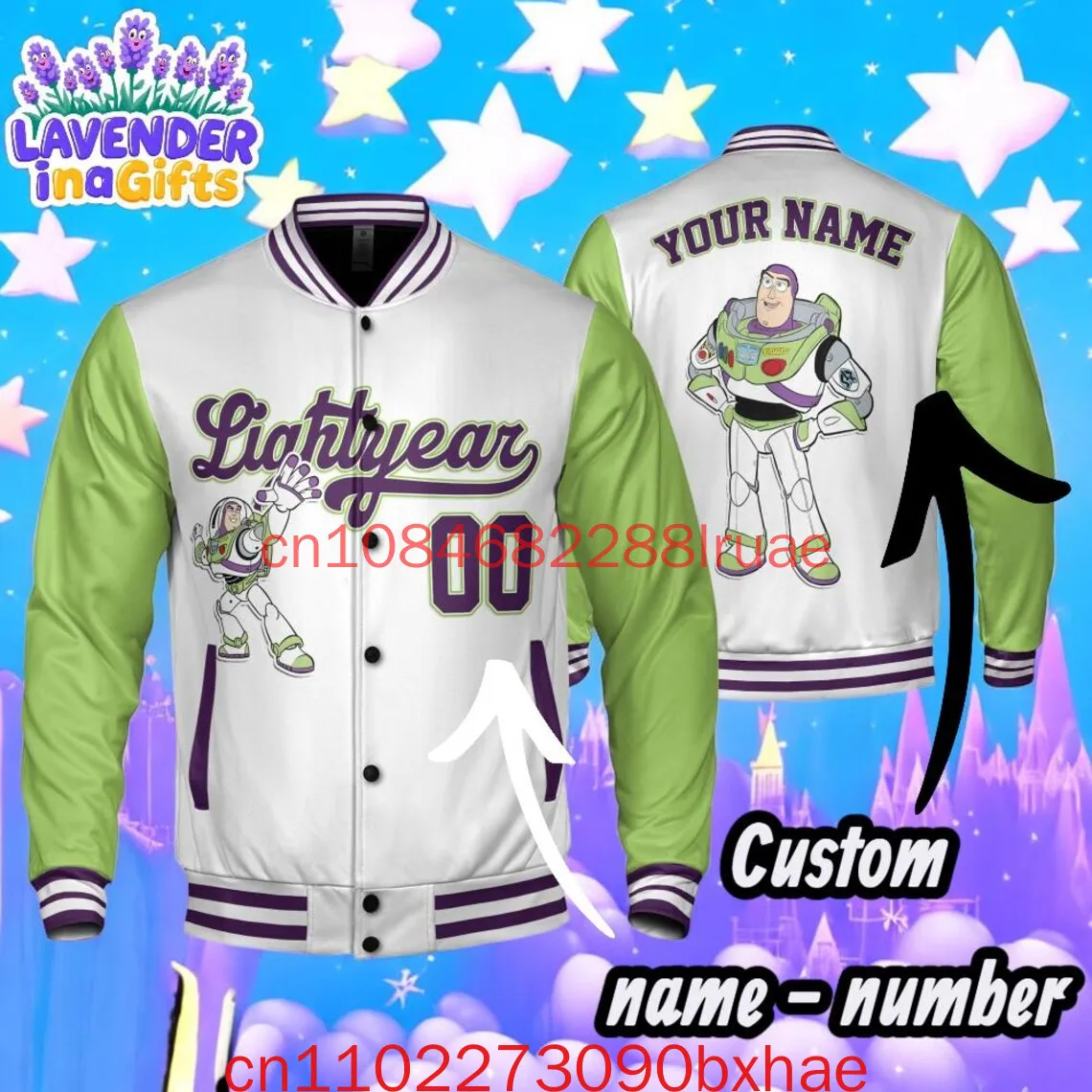 

2026 New Disney Toy Story Men's Baseball Jacket 3D Printed Buzz Lightyear Jacket Cartoon Jacket Gift for Toy Story