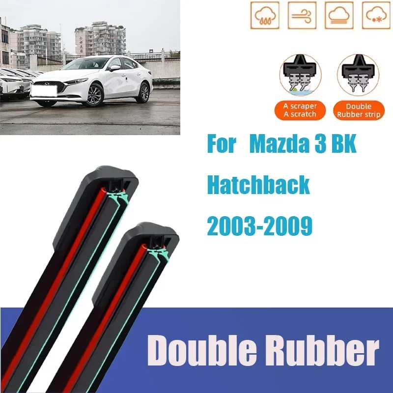 Car Wiper For Mazda 3 BK Hatchback 2003-2009 Front Wiper Parts Blades Brushes Auto Accessories Third Generation cleaning