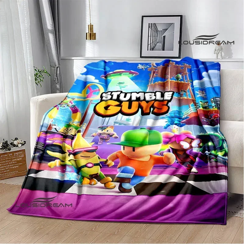 3D game Cartoon Stumble-guys printed blankets Warm Flannel blanket Soft and comfortable blanket Home bed linings Birthday Gift