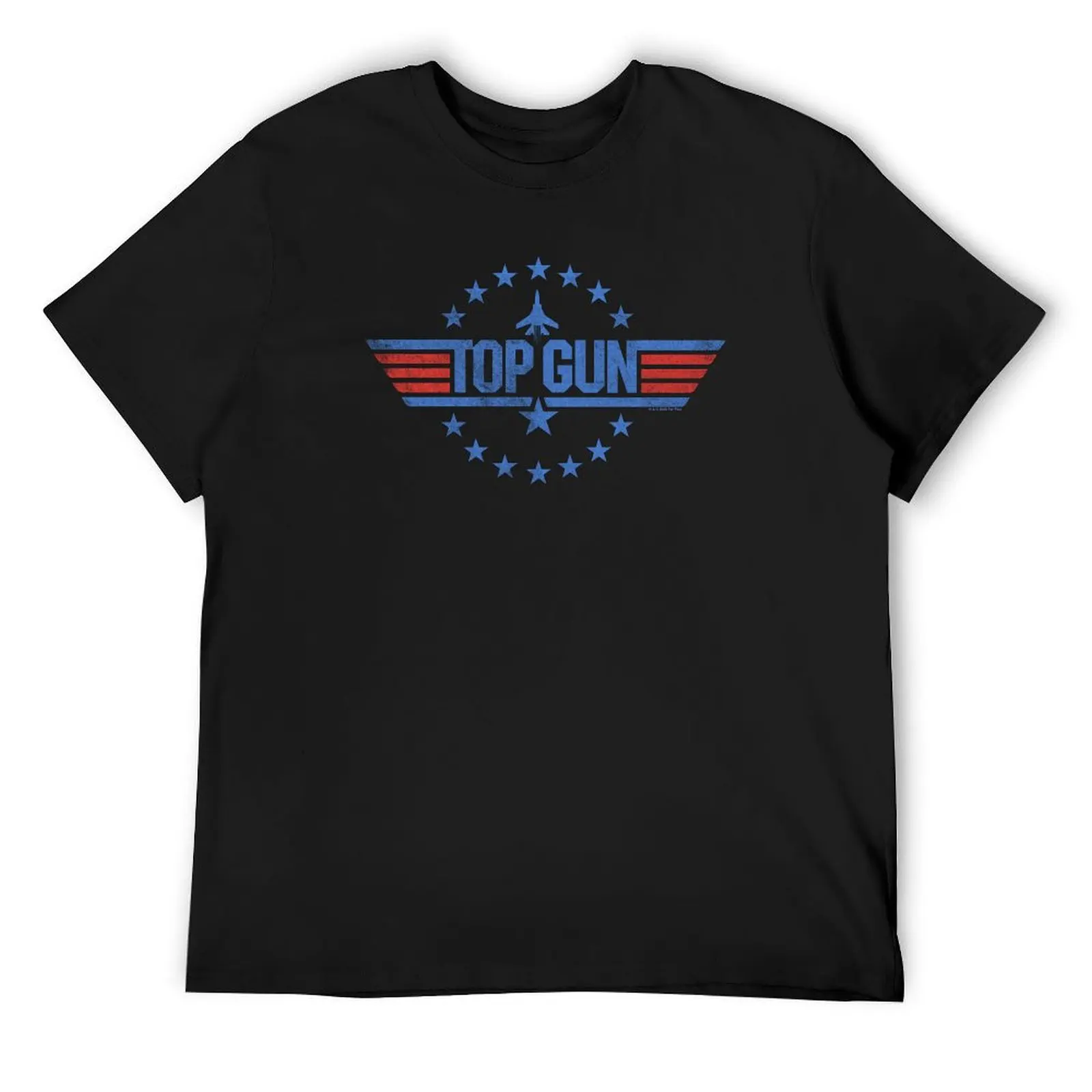 Top Gun Classic Vintage Blue & Red Movie Stars Logo T-Shirt sports fans street wear mens t shirts top quality