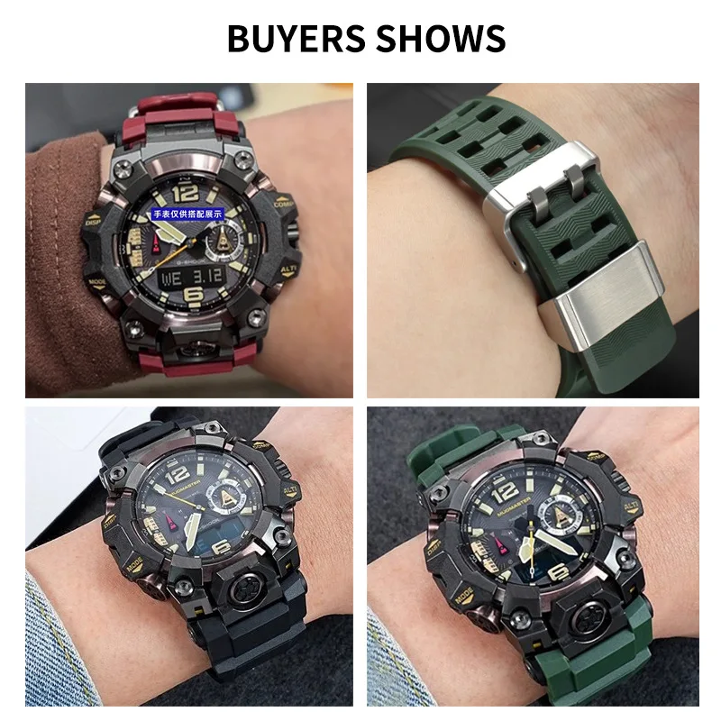 Resin Rubber Strap for Casio G-Shock Mudmaster GWG-B1000 Black Textured Deployment Clasp Men Women Sports Replacement Watch Band - view 6