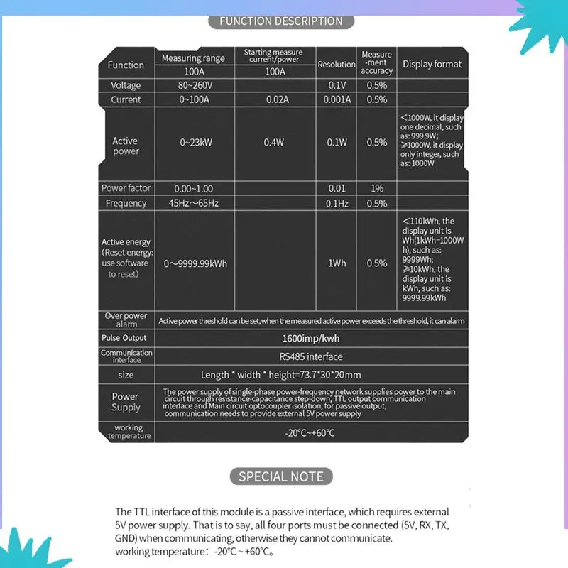 ABZW 2X 100A PZEM 004T 버전 전력계 + Arduino TTL COM2/COM3/COM4 용 개방형 CT Kwh 미터 볼트 앰프 전류 테스트 모듈