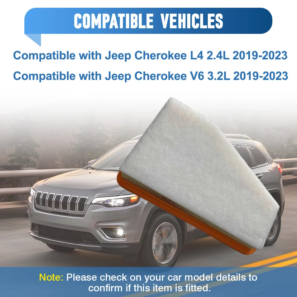 

Car Engine Air Filter Replacement Accessories For Jeep Cherokee L4 2.4L V6 3.2L 2019 2020 2021 2022 2023 68245310AA CA12371