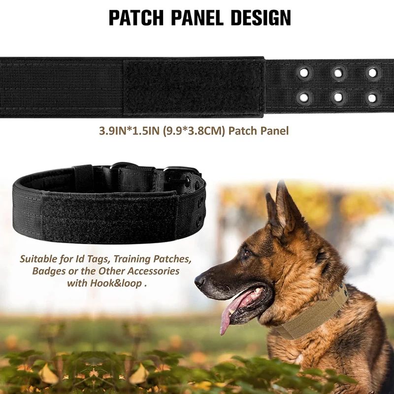 New 3.8Cm Wide And Durable Nylon Tactical Dog Collar Outdoor Adjustable Military Dog Collar Police Dog Pet Product Wholesale