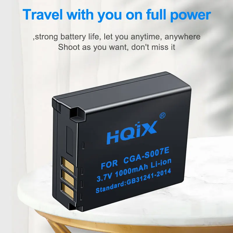 HQIX para Panasoinc DMC-TZ1 TZ2 TZ5 TZ3 TZ4 TZ11 TZ15 TZ50 cámara CGA-S007E cargador Dual de batería