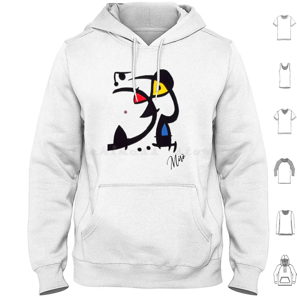 Hoodie Cotton Long Sleeve Joan Painter Colors Love Passion Surrealism Artist Black White Yellow Red Man Woman Cool