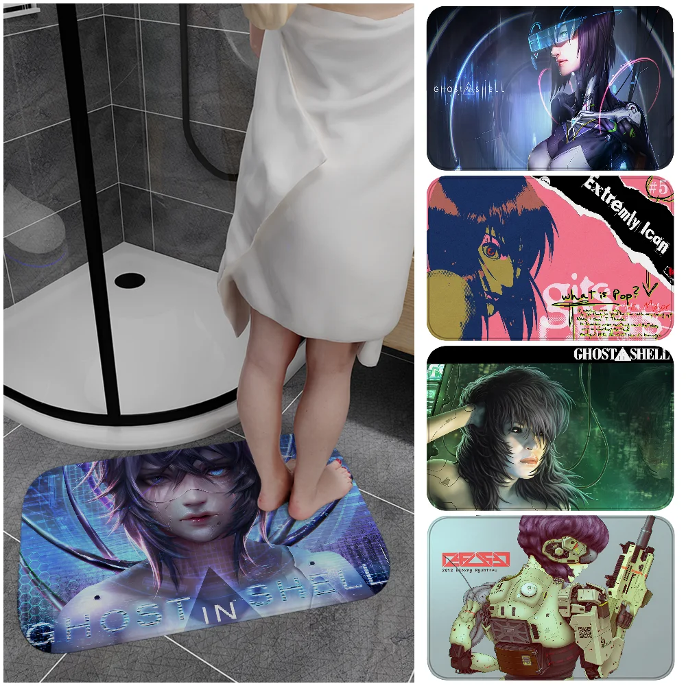 Ghost In The Shell Floor Mat Entrance Door Mat Washable Non-Slip Living Room Sofa Chairs Area Mat Kitchen Welcome Doormat