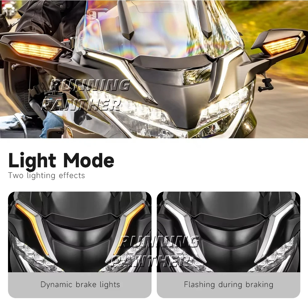 Windshield Trim Lamp Turn Signal Brake LED Light Modification For Honda Gold Wing GL 1800 GL1800 Tour DCT Airbag 2018-2023