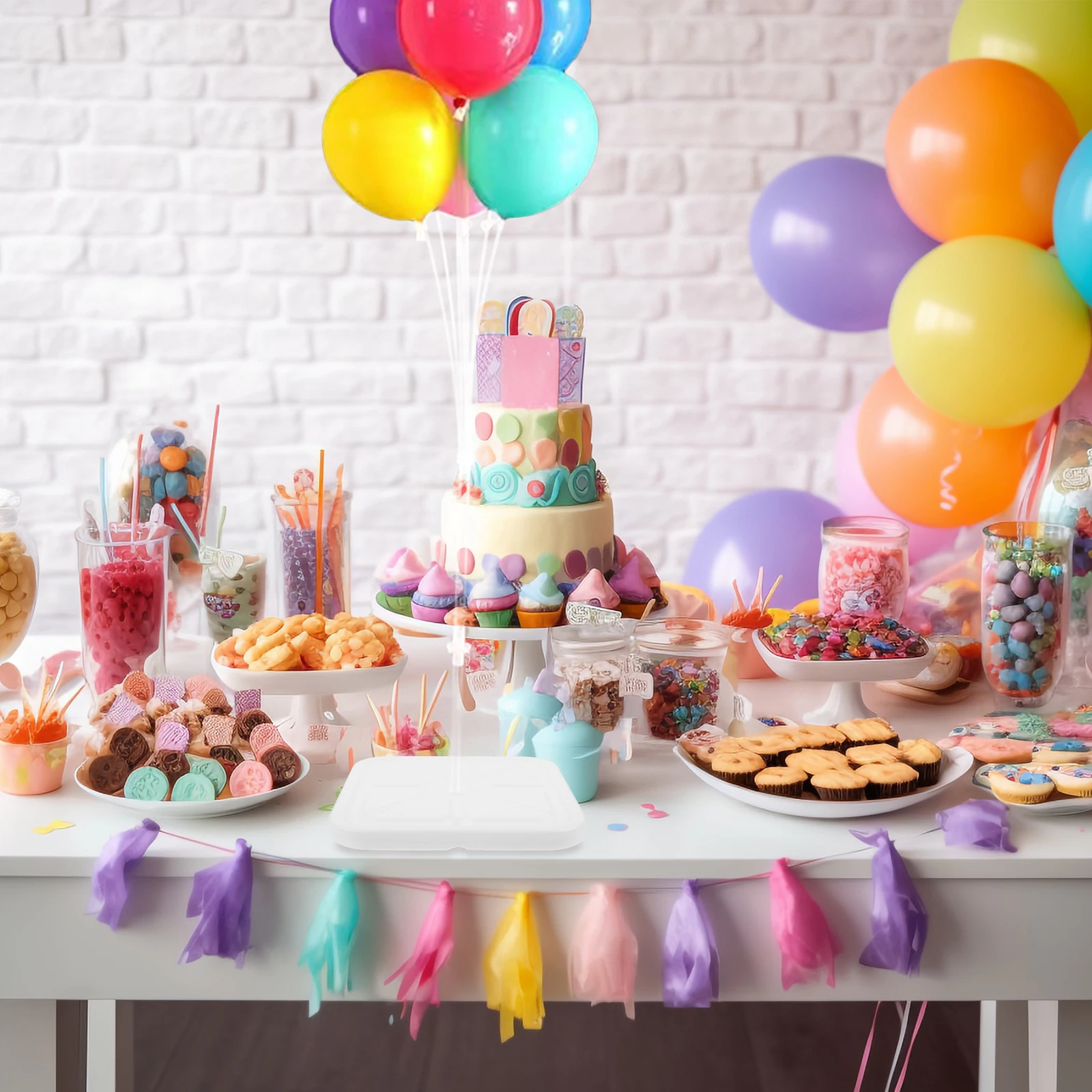 

2pcs Water-filled for Balloon Column Square Shape Party Wedding Accessory Balloon Stand Water Filling Weight Base Plastic