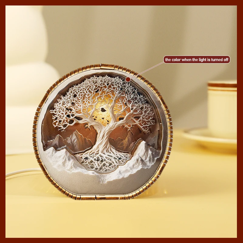 The tree of life basswood Sleep lamp Holiday decoration gift Night Light on-off control Musical Plug-in Bedside Lamp