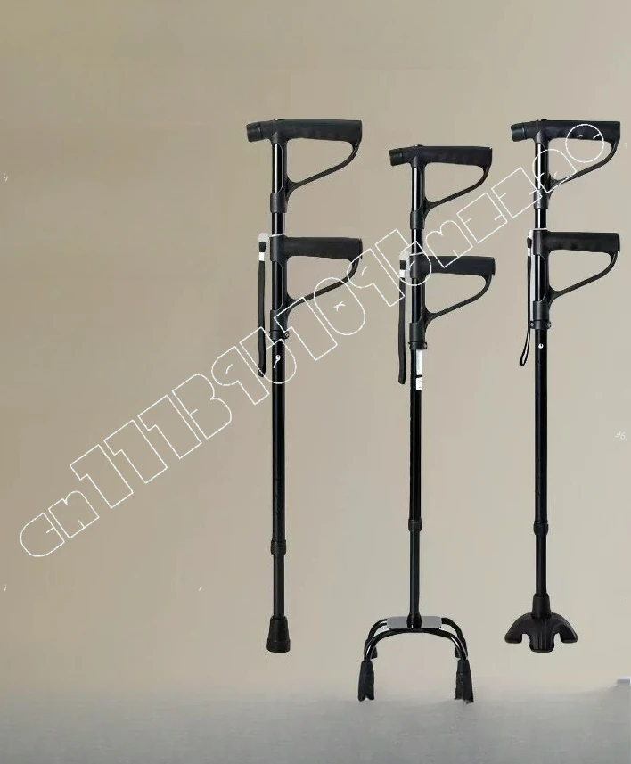 Elderly crutches retractable non-slip four-corner crutches the elderly auxiliary up stick crutches lightweight four-legged