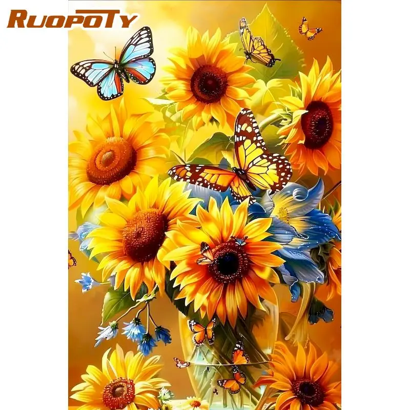 

RUOPOTY Diamond Painting Kits Home Wall Decor Diy Gift Sunflower Full Round/Square Diamond Art Painting Kits Diy Crafts Adult Di