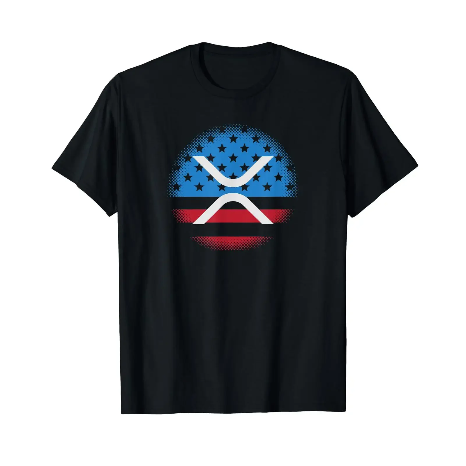 XRP Crypto Merchandise Flag T Shirt black vintage Washed Casual Unisex Stylish Versatile Soft graphic streetwear Breathable
