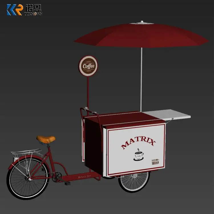 Hand Push Ice Cream Push Cart Mobile Outdoor Sale Malaysia Vending Kiosk Trailer Fast Food Cart Store Truck