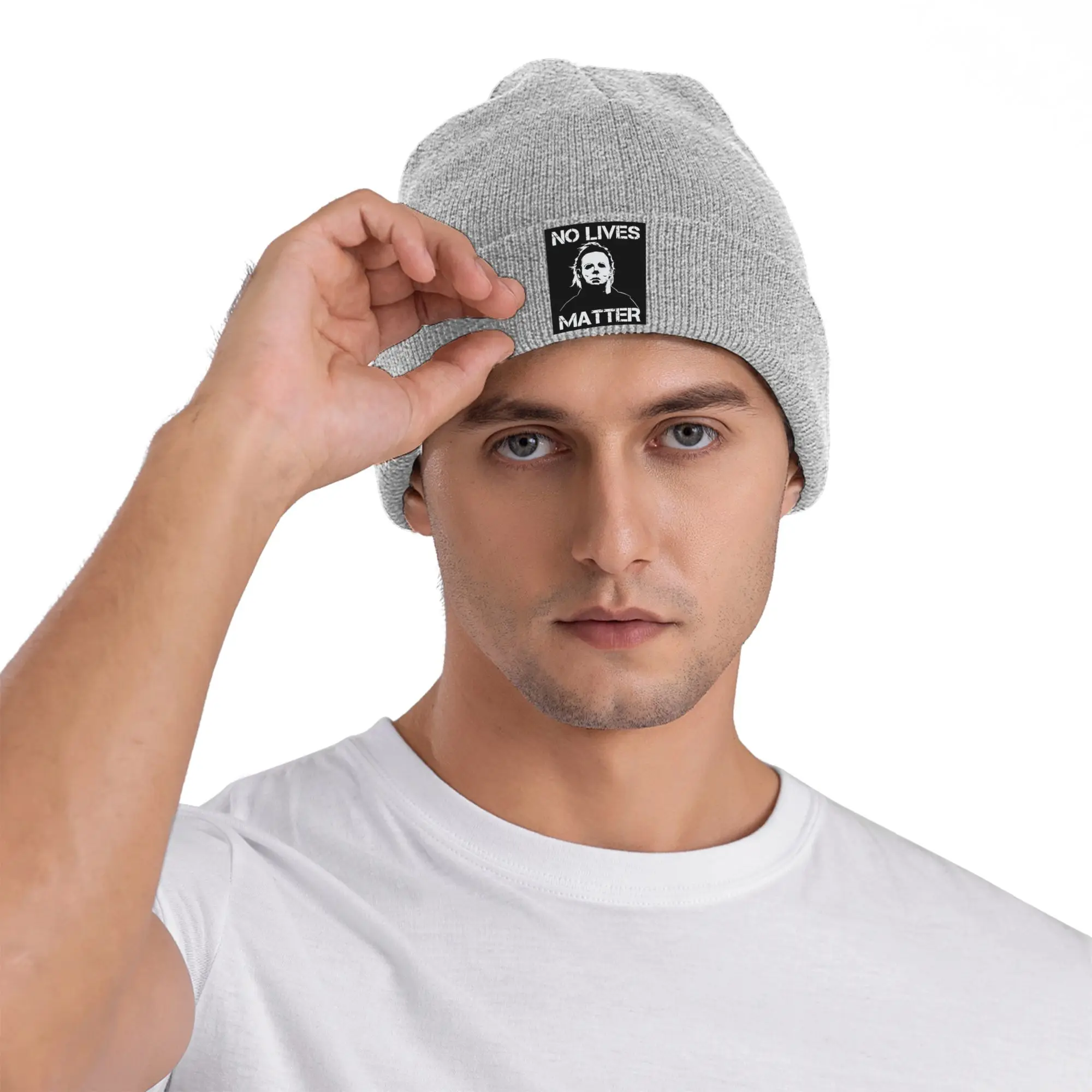 No Lives Matter Michael Myers Horror Winter Skullies Beanies Hat Warm Autumn Knitted Hats Bonnet Caps for Women Men