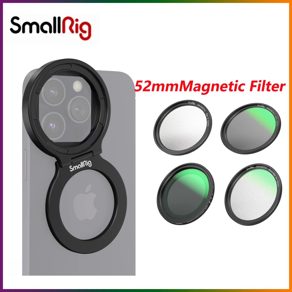 SmallRig MagEase Magnetic VND /CPL /1/4 Effect Black Mist/Star-Cross Filter Kit 52mm for iPhone  iPhone 14/Xiaomi 13Ultra