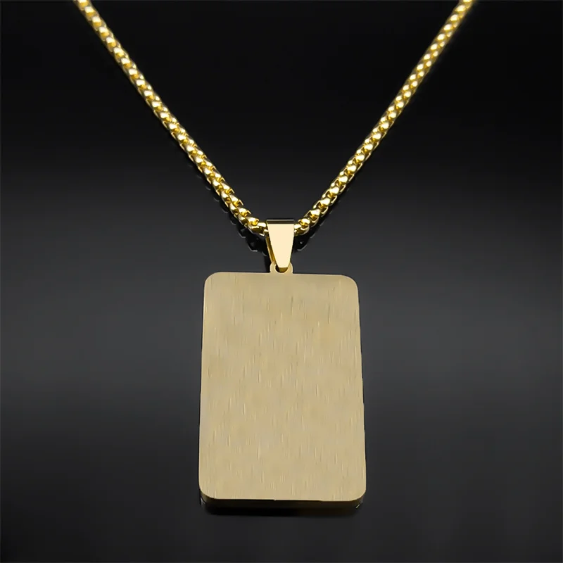 Punk Poker Pflaume Blüte eine Anhänger Halskette für Frauen/Männer Edelstahl Gold Farbe HipHop Spielkarte Kette Schmuck NZZZ130-2 – Detail 13