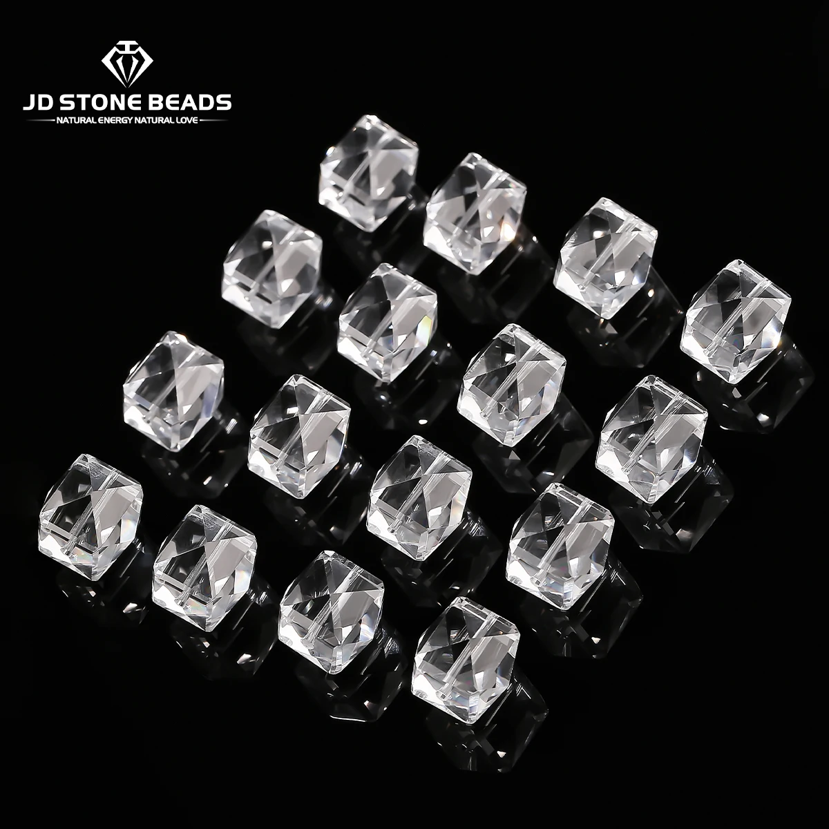 

1 Pc Natural Stone Rock Quartz Faceted Square Shape Bead Loose Spacer Bead for Jewelry Making Diy Necklace Bracelet Accessory