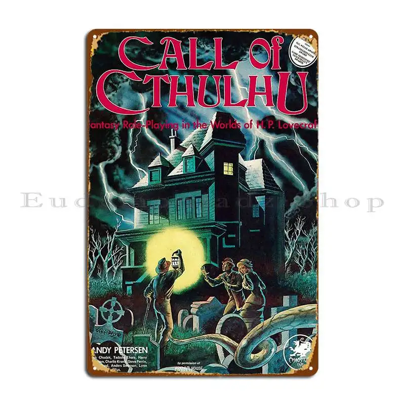 Call Of Cthulhu 1st Edition Cover Metal Sign Poster Garage Bar Cave Printing Pub Club Tin Sign Poster