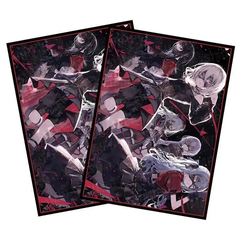 

63x90mm 50PCS Holographic Card Sleeves YGO Card Sleeves Illustration Anime Protector Card Cover for Board Games Trading Cards