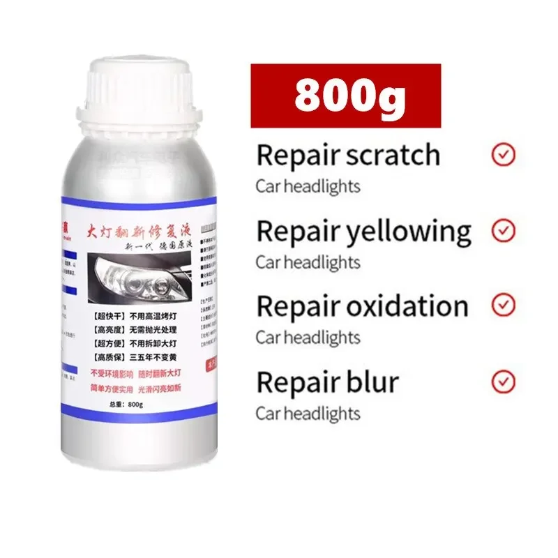 Headlight Polisher Liquid Evaporator, Polymer Liquid, Chemical Polishing, Headlight Restoration Kit