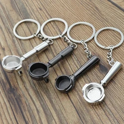3D Bottomless Portafilter keychain key ring creative key chain coffee keychain for men portachiavi llaveros hombre bag charm