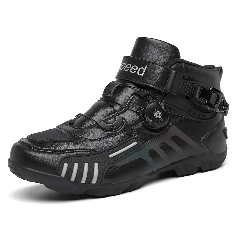 New Motorcycle Boots Men Motocross Safety Protection Shoes Outdoor Motos Off-Road Racing Waterproof Anti Slip Short Boot