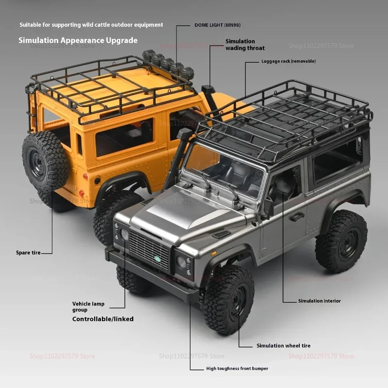 2.4G 4WD RC Climbing Truck MN98 MN99S 1/12 Full Proportion Remote Control Off-Road Truck With LED Light Crawler Toy For Boy Gift - view 2