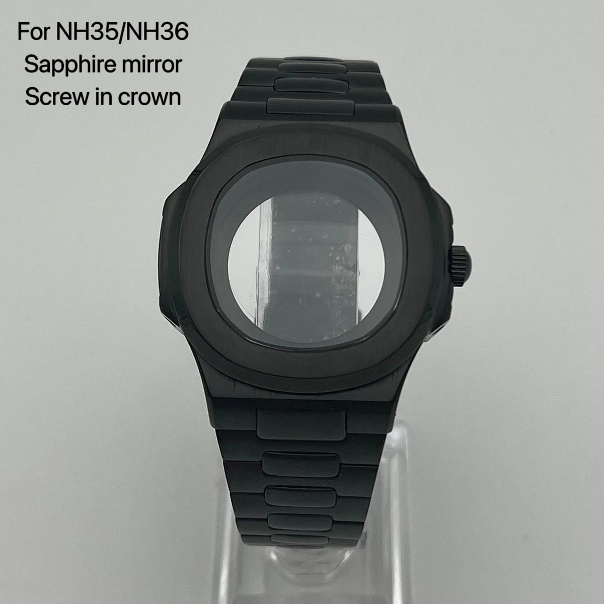 NH35 black case ,40mm case and strap assembly, Nautilus assembly, high-quality NH35 case, NH36 case