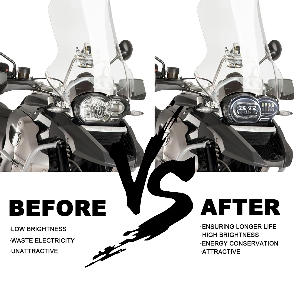 Headlight Assembly Led Headlamp Kits For 2005 - 2012 R1200GS Oil Cooled LED Projection Headlight Fit For Bmw R1200 Gs