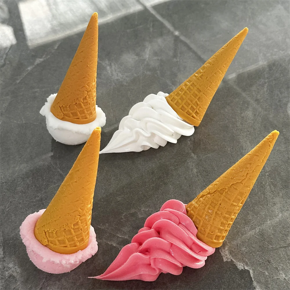 

Home Decoration Door Plug Simulation Ice Cream Guard Protector Funny Personality Falling Scoop Car Resin Ornament Cute Gift Toy