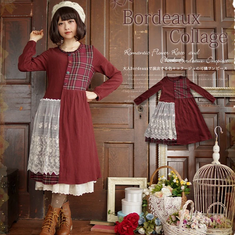 

Женское Хлопковое платье в стиле «Лолита», с кружевной вышивкой