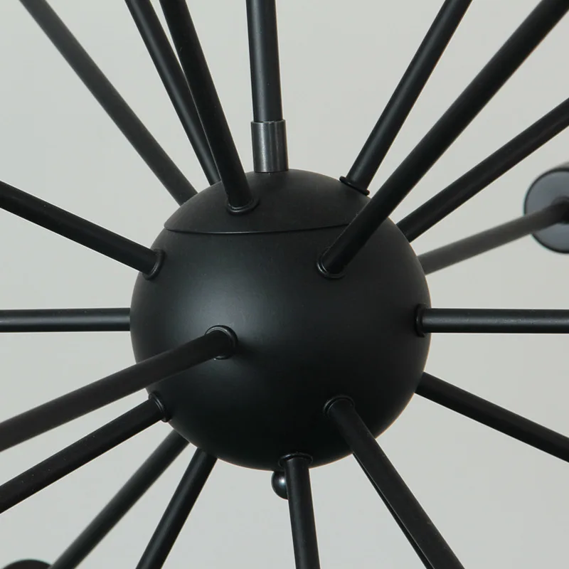 Designer Sputnik Chandelier 8/12/16/18 Heads Loft Retro Vintage Chandelier Dining Room Restaurant Bar Lights Black Chandelier - Image 6