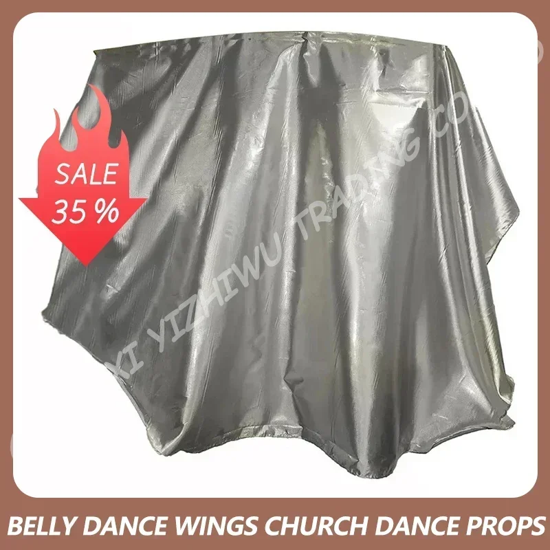 

Soft Flag Belly Dance Wings Church Dance Props Wing with Sticks for Women
