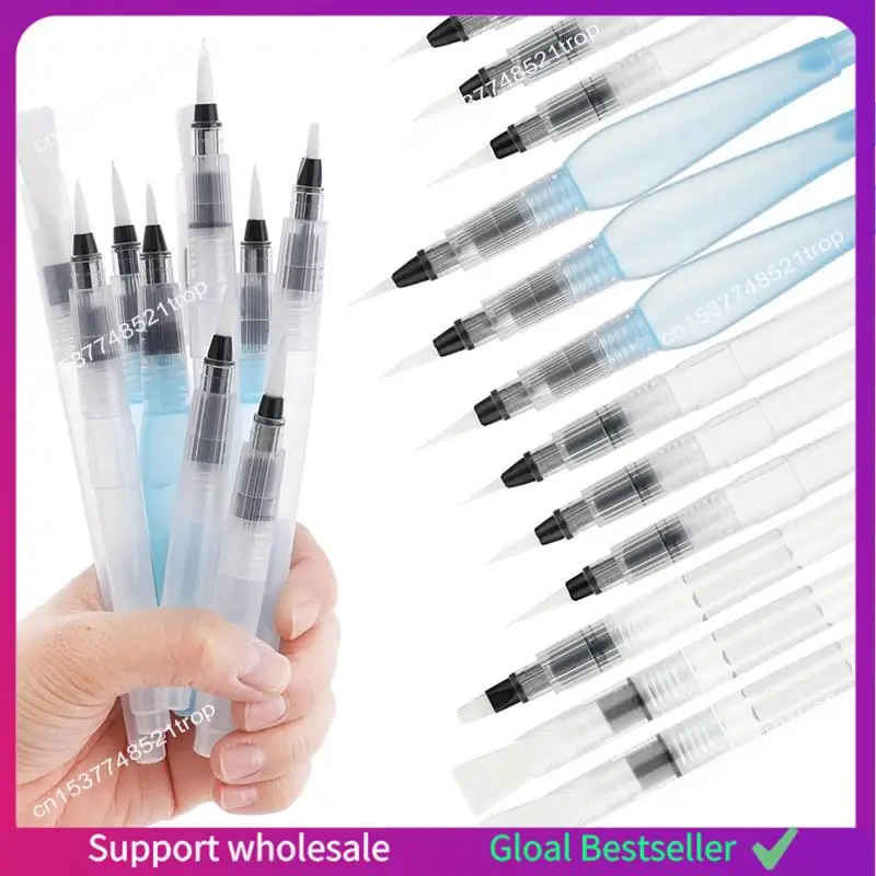 A38M 12 PCS Watercolour Brush Pens, Refillable Water Brush Pens Different Size Painting Water Brushes Pen With Assorted Tips