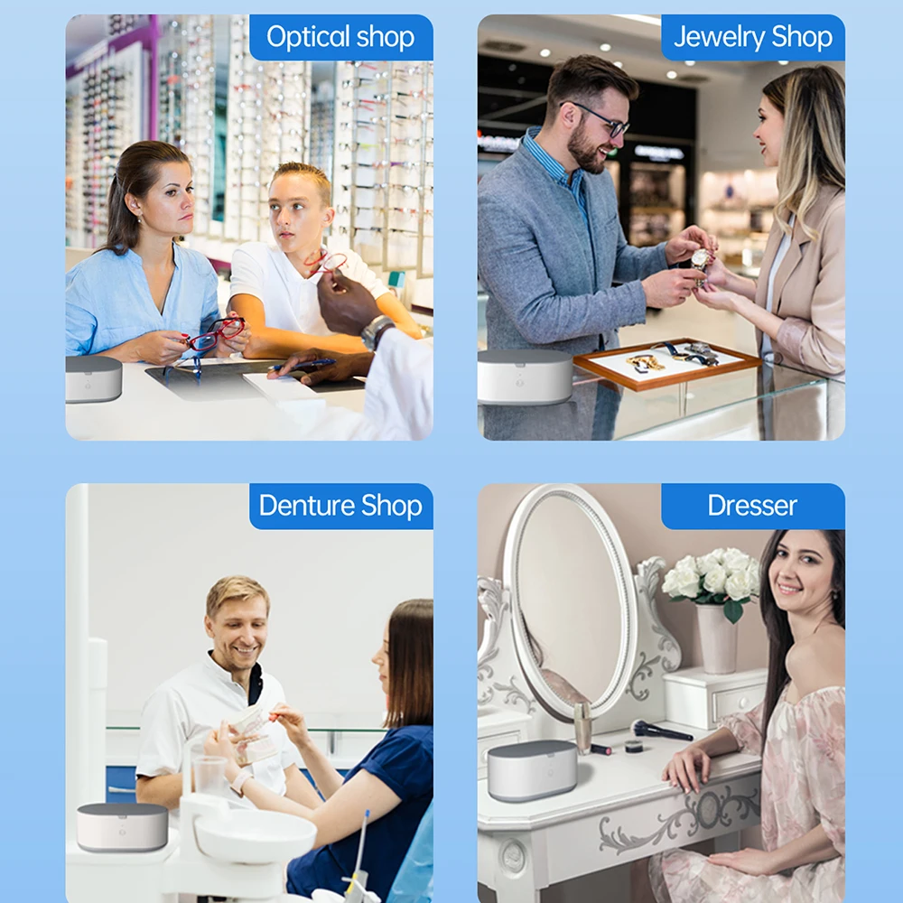 Ultrasonic Cleaner 600ML Professional Sonic Cleaner Denture Cleaning Machine Timer for Jewelry Ring Watch Band Eyeglasses Razors