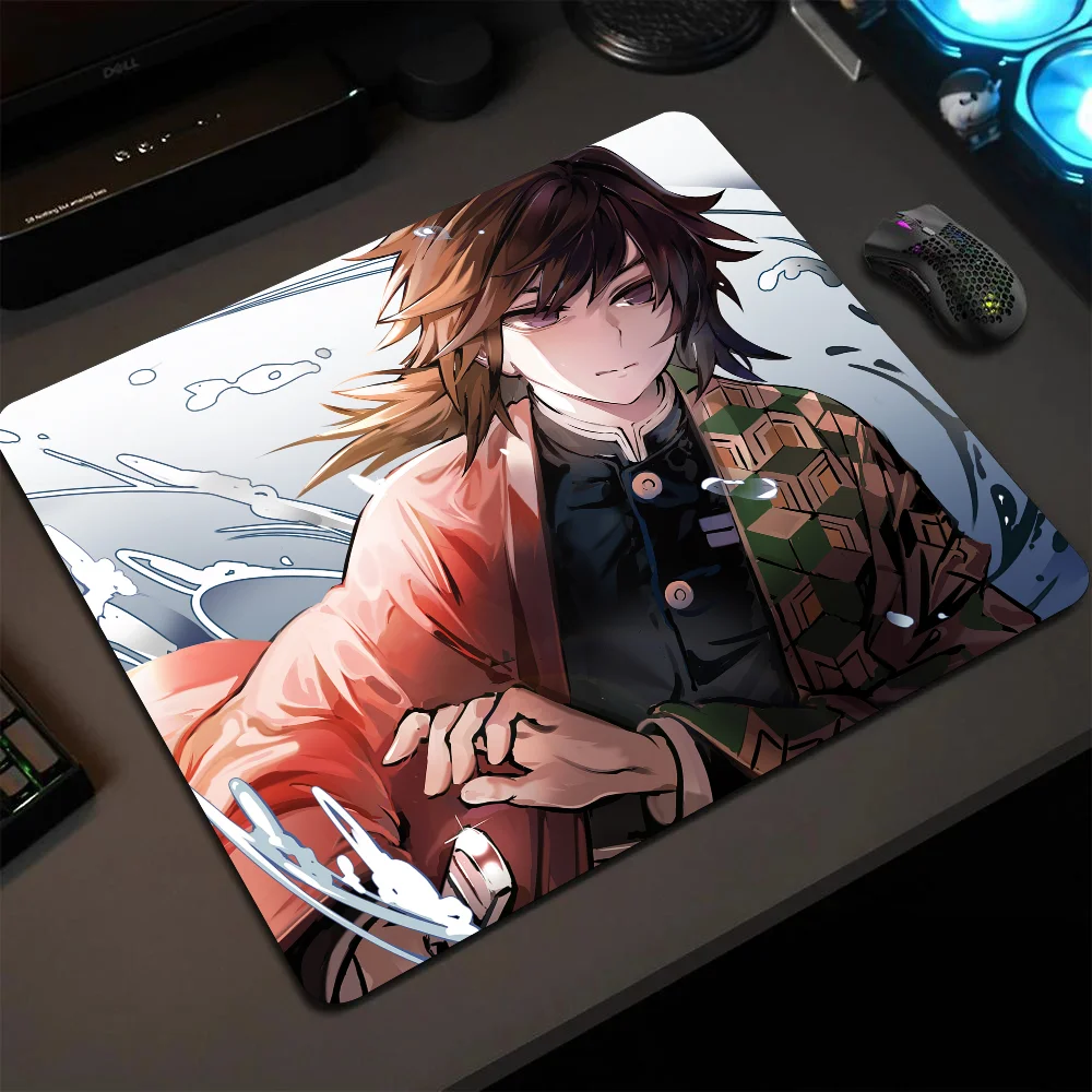 Tomioka Giyuu Demon Slayer Anime Mousepad Small LockEdge Mouse Pad For Gamers Computer Desk Pad Rectangular Anti-slip Rubber