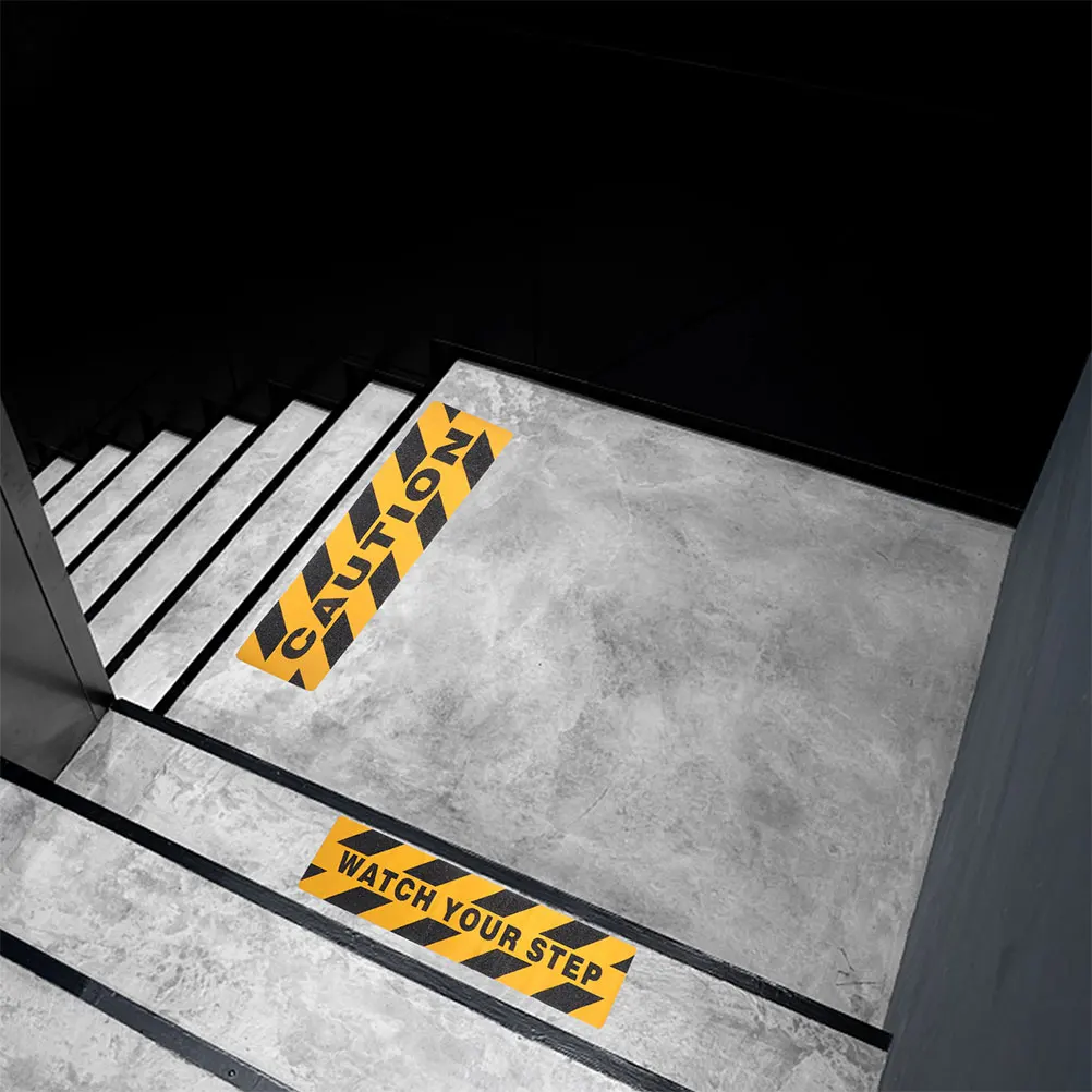 

4pcs Anti-Slip Tape Pvc Stair Treads Non-Slip Floor Safety Home Workplace Caution Warning Signs Adhesive Stickers Watch Your