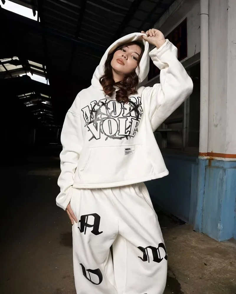 

Американский уличный дизайн черепа, мужская одежда Y2K, модный хип-хоп, панк, топ, брендовые толстовки с буквами, модная повседневная спортивная одежда для пар