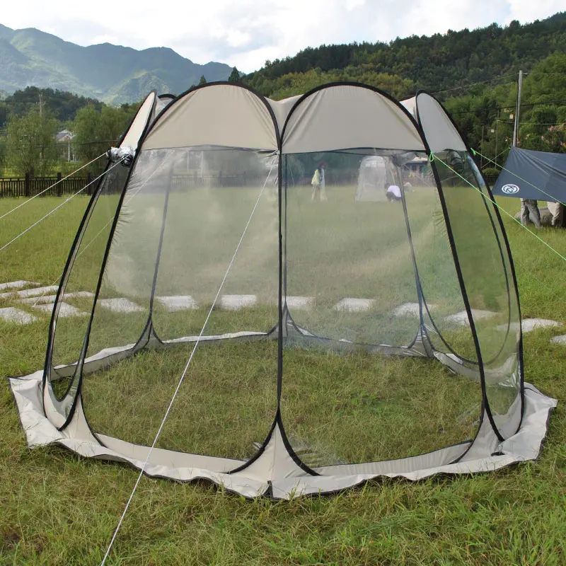 

6-8 Person Pop-Up Tent, PVC Windproof Waterproof Warm Canopy, Seam-Taped Event Shelter, Easy Setup for Winter Sports/Camping