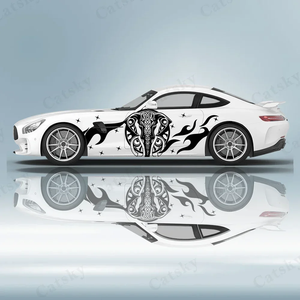 

Flame Irregular Line Animal Car Vinyl Wraps Decal PVC Anti Scratch Sticker Suitable for Trucks SUV Decor Auto Accessories Gift