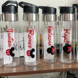 Personalized Mickey and Minnie Water Bottles Decal Vinyl Sticker Custom Names Girls Boys Decals For Tumbler & Cup Decoration