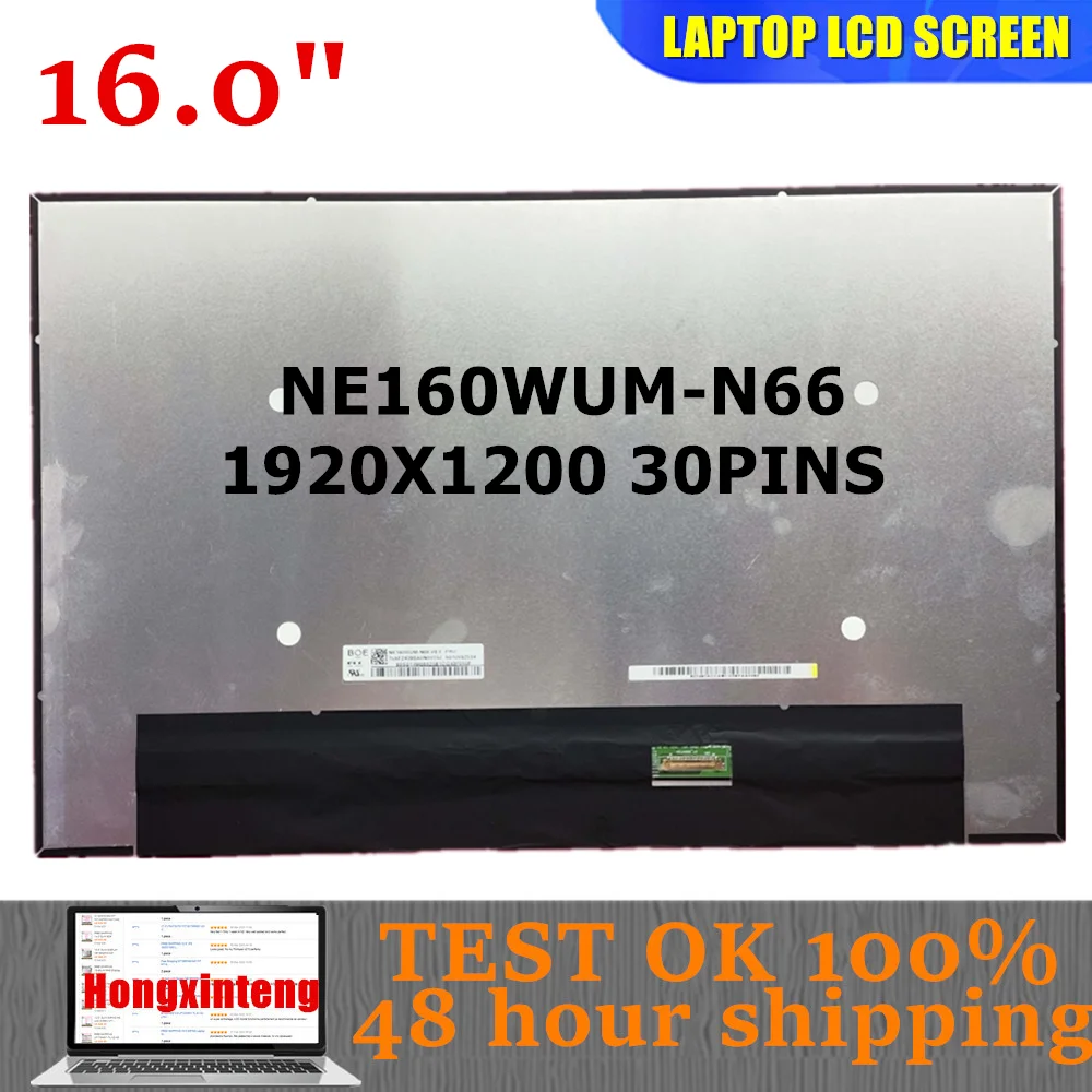 

NE160WUM-N66 V8.0 WITH FRU NUMBER Original NEW 16.0INCH 1920x1200 30PINS FOR LENOVO LAPTOP SCREEN NON-TOUCH
